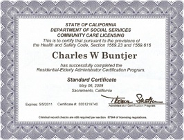 Chuck's Senior Residence License