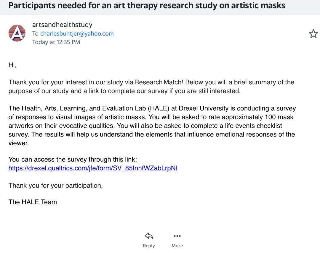 Arts Therapy of Masks Study