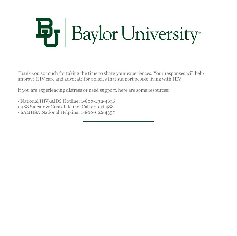 Baylor University HIV Study