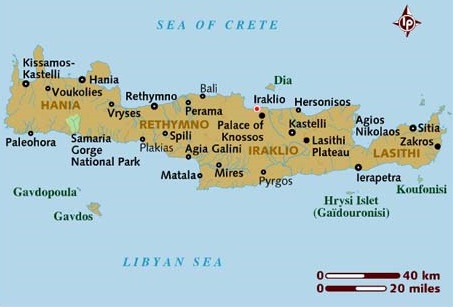 Map of Crete