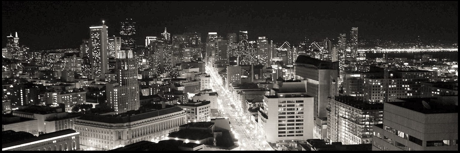 San Francisco Skyline from Chuck's Apartment at night!